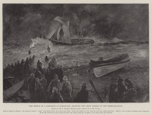 The Wreck of a Schooner at Gorleston, bringing the Crew Ashore by the Breeches-Buoy by Henry Charles Seppings Wright